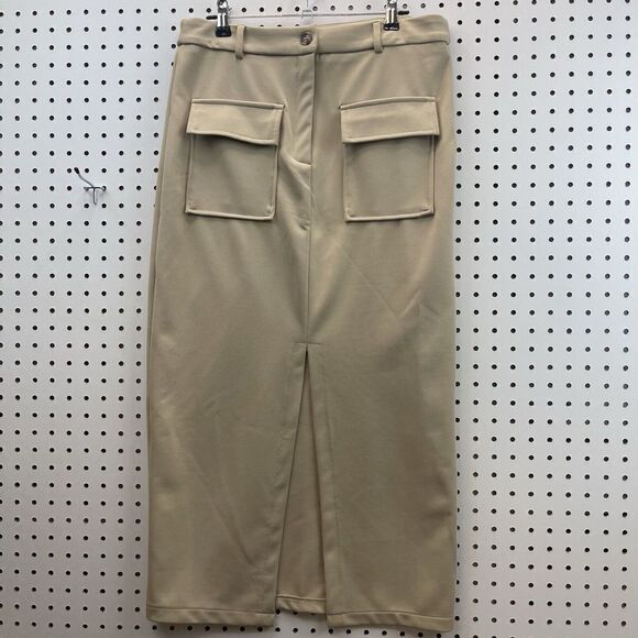 Frontpoint Dresses & Skirts - Kirundo Women Pencil‎ Skirt  High Waisted Cargo Midi Front Slit  Office Wear   M